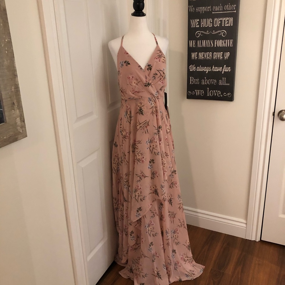 Lulus blush pink floral dress - Picture 2 of 10